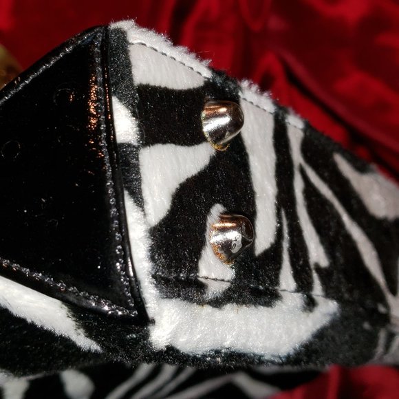 Carlos Falchi B&W Zebra Pony Hair Shoulder Bag - Picture 4 of 7